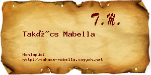 Takács Mabella névjegykártya