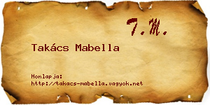 Takács Mabella névjegykártya